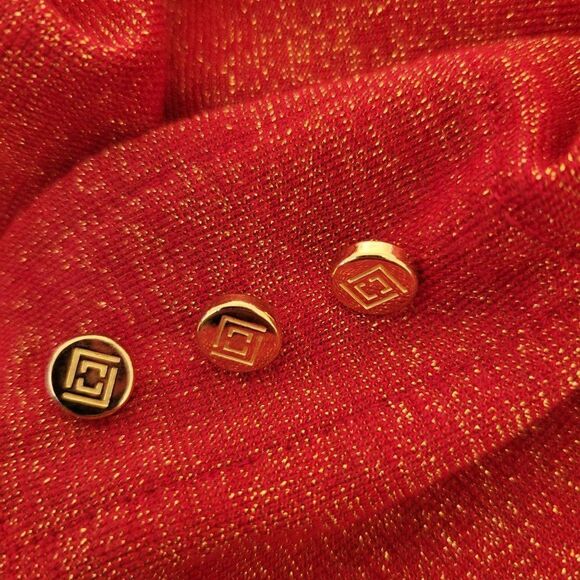 Liz Claiborne Metallic Puff Sleeve Top (Size S) - Picture 5 of 8